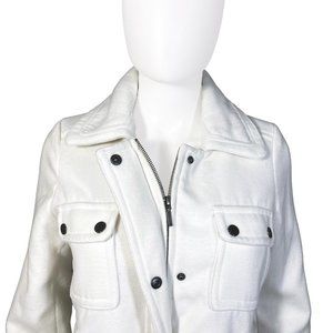 XOXO White Soft Touch Peacoat - Women's Size M Overcoat Outerwear EUC
